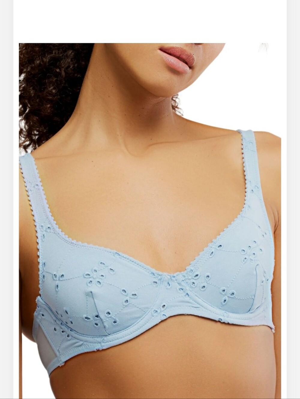Free People Intimately Home Grown Underwire Bra In Color Clear Sky Size 32D NWT